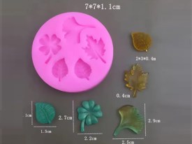 Molde silicona 5 hojas distintas 